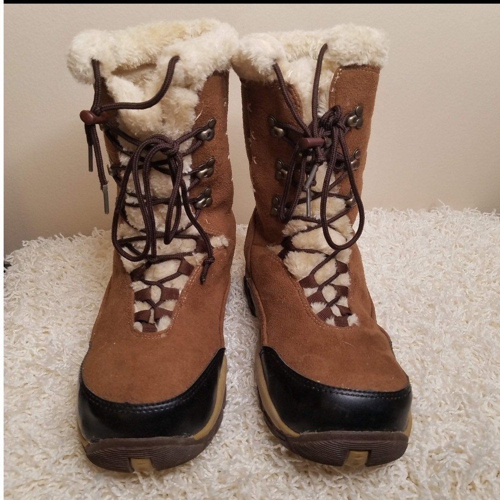 Itasca Brown Anastasia Faux Fur Lined Lace Up Winter Snow Boots 9 Gorpcore Warm